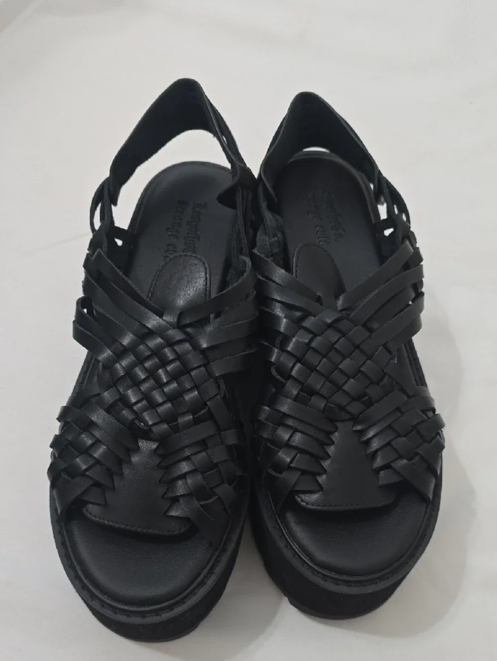 NWOB! LOSGOTHSCO X STRANGE CVLT Woven Platform Sandals with Slingback - Women 13